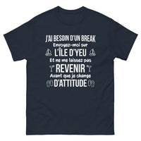Thumbnail for T-shirt Île d'Yeu marine - J'ai besoin d'un break...
