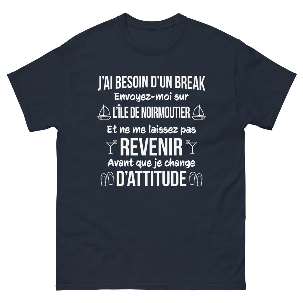 T-shirt Île de Noirmoutier marine - J'ai besoin d'un break