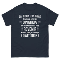 Thumbnail for T-shirt Guadeloupe marine - Break en Guadeloupe, pas avant l'attitude révisée