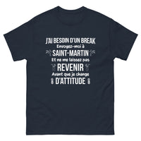 Thumbnail for T-shirt Saint-Martin marine - J'ai besoin d'un break, envoyez-moi à Saint-Martin