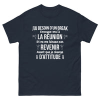 Thumbnail for T-shirt Réunion marine - Évasion humoristique et chic