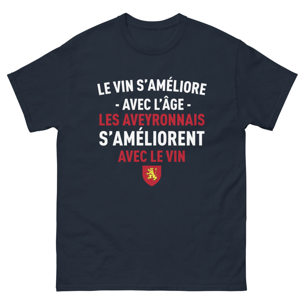 T-shirt Aveyron marine - Le vin s'améliore avec l'âge