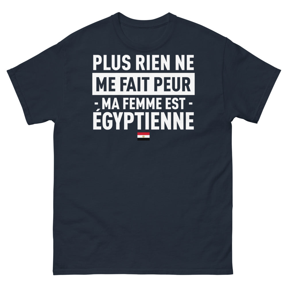T-shirt mariage noir dos - Plus rien ne me fait peur, ma femme est Égyptienne