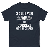 Thumbnail for T-shirt Corrèze marine - Ce Qui Se Passe en Corrèze Reste en Corrèze