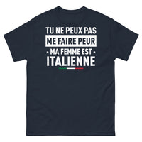 Thumbnail for T-shirt Italie marine - Tu ne peux pas me faire peur, ma femme est italienne