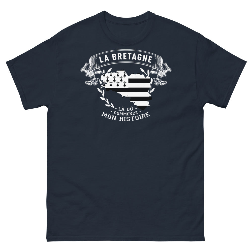 T-shirt Bretagne marine - Là où commence mon histoire