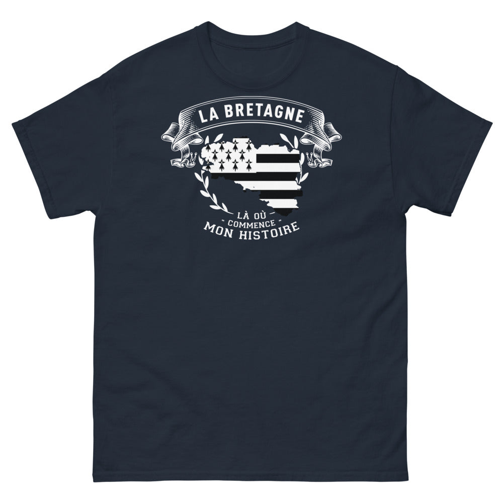 T-shirt Bretagne marine - Là où commence mon histoire