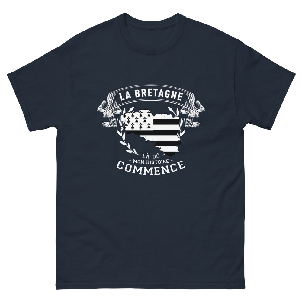 T-shirt Bretagne marine - Là où mon histoire commence