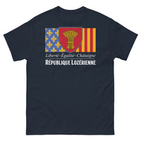 Thumbnail for T-shirt Lozérien marine - Liberté Égalité Châtaigne amusant
