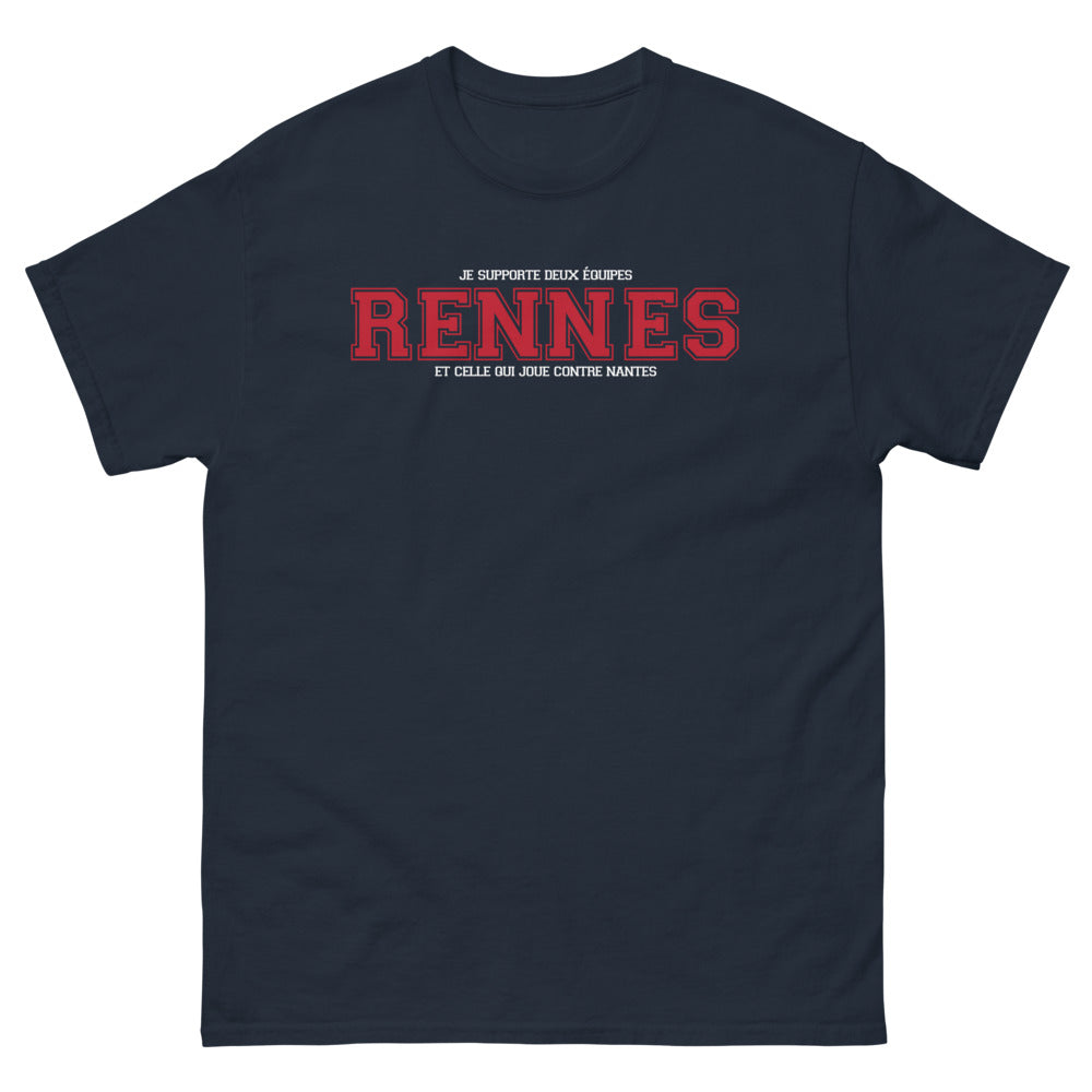 T-shirt Bretagne marine - Je supporte Rennes et l'équipe contre Nantes