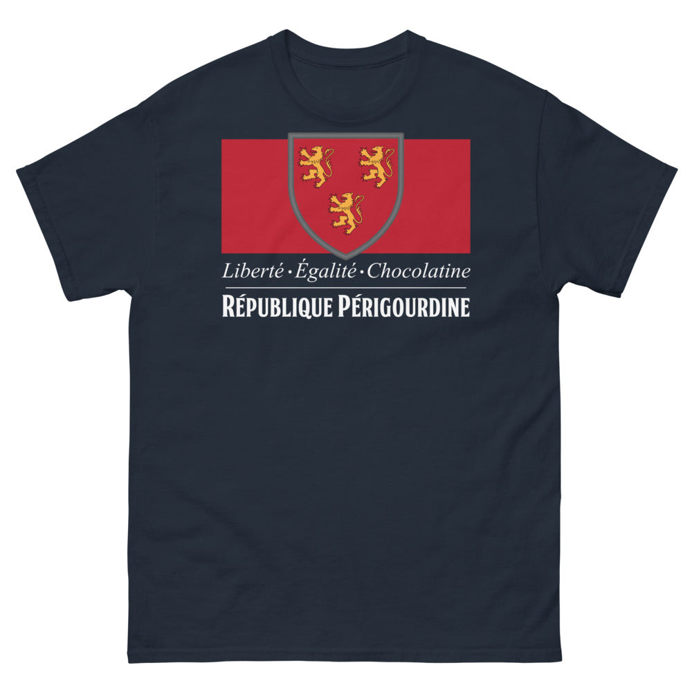 T-shirt Périgourdine marine - Liberté, Égalité, Chocolatine
