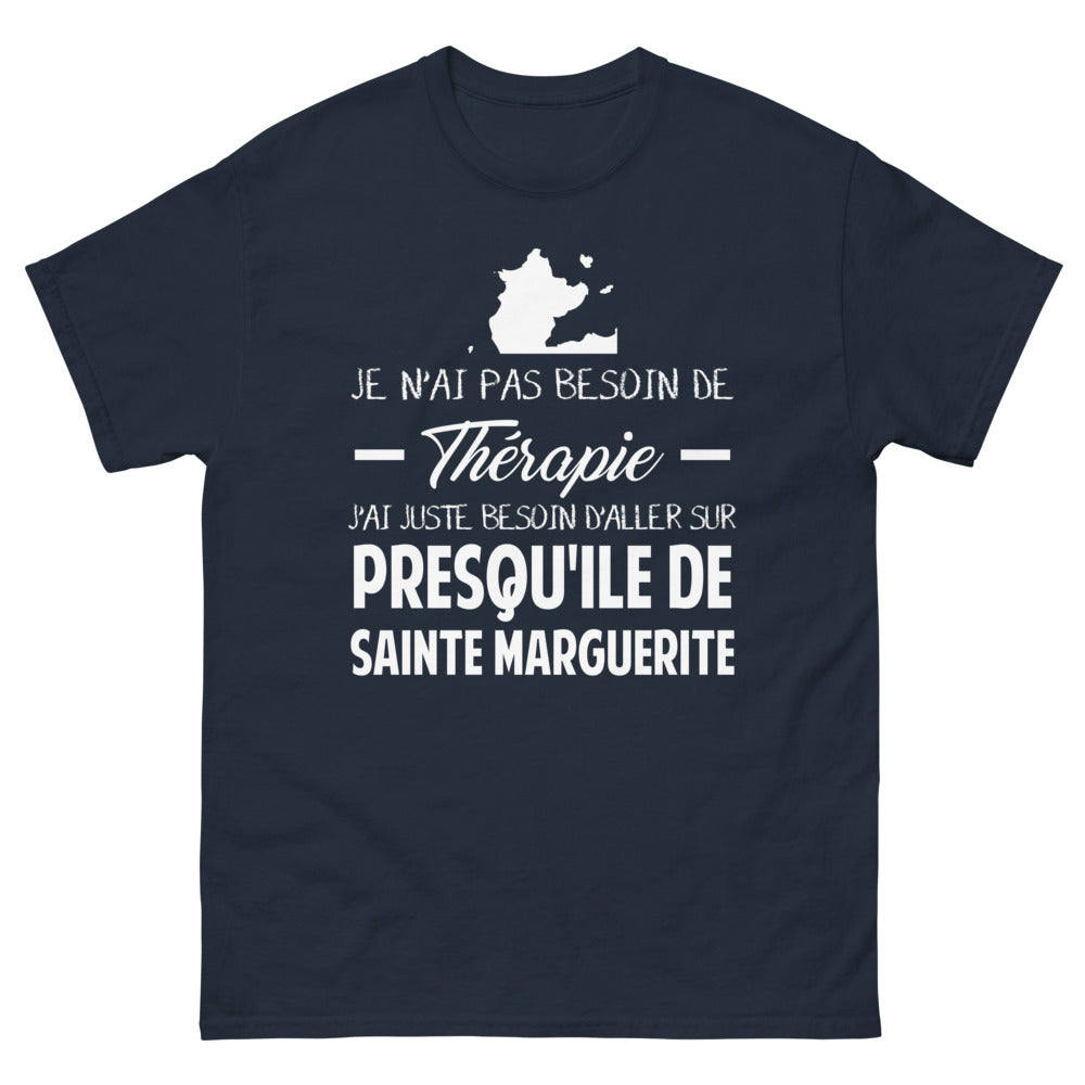 T-shirt Île Sainte-Marguerite marine - besoin d'évasion humoristique