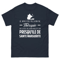 Thumbnail for T-shirt Île Sainte-Marguerite marine - besoin d'évasion humoristique