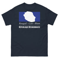 Thumbnail for T-shirt Réunion noir dos - Rougail Cari et Rhum sous le soleil