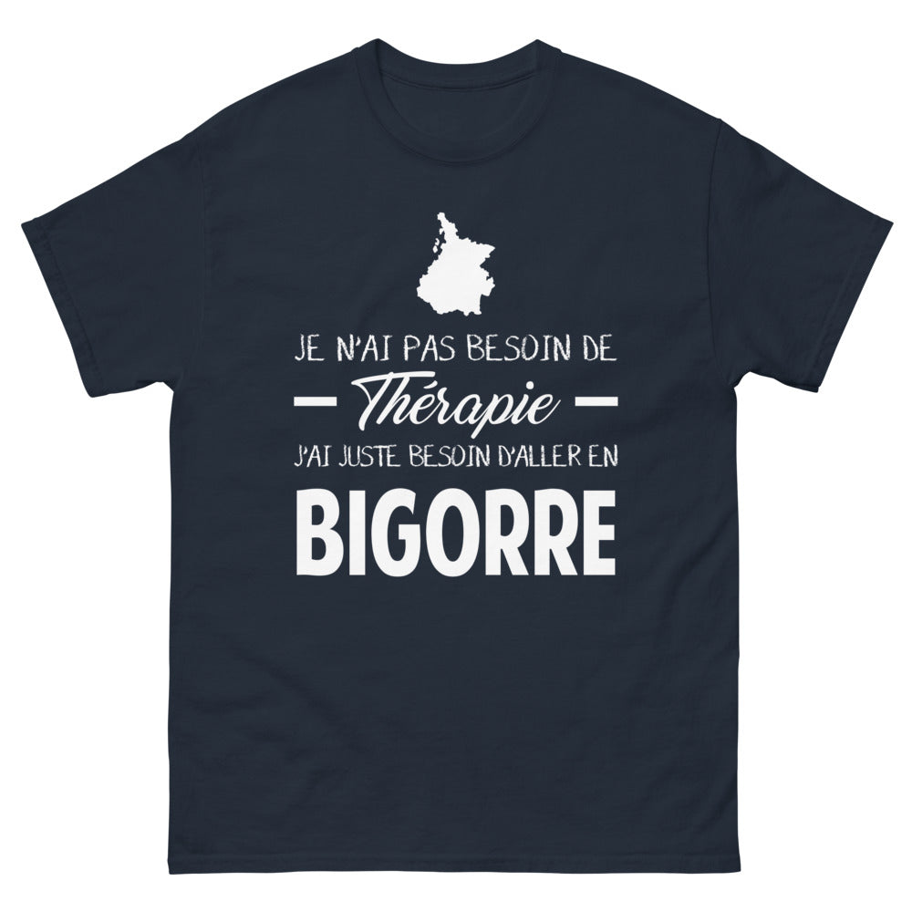 T-shirt Bigorre marine - Je n'ai pas besoin de thérapie