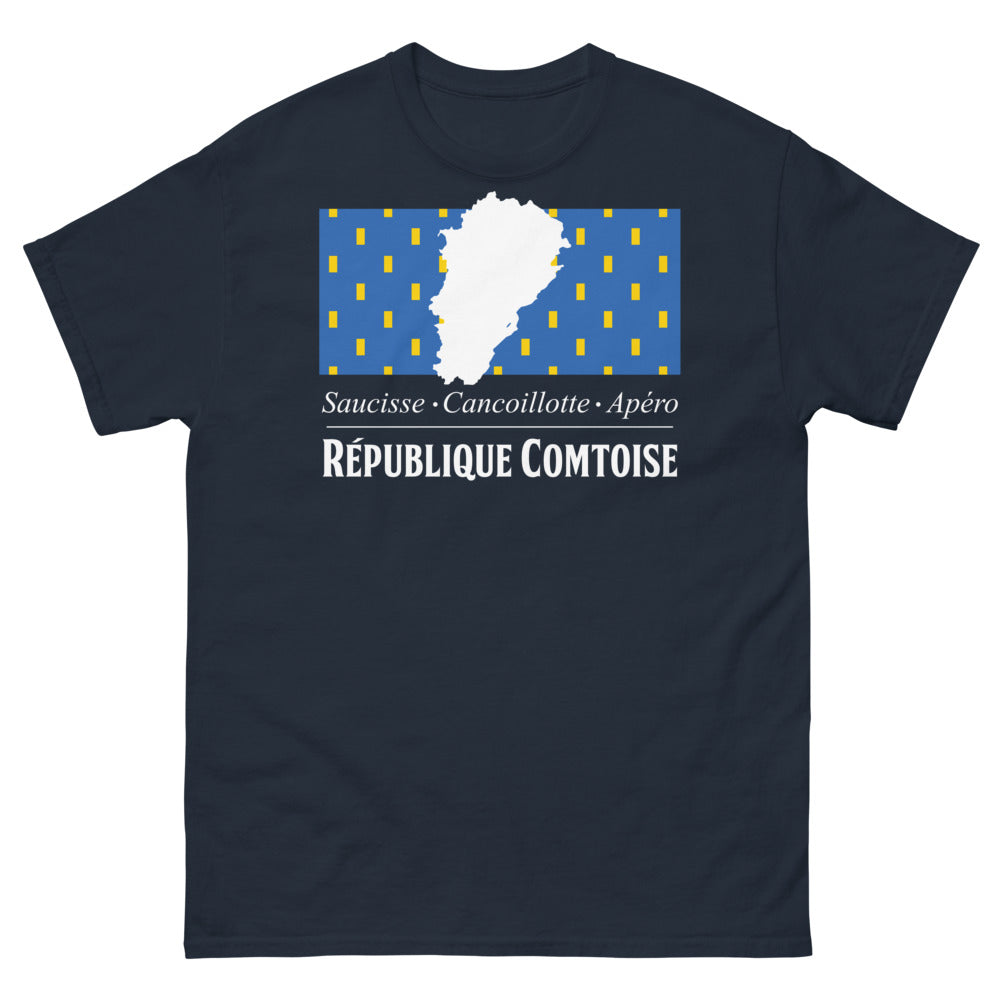 T-shirt République Comtoise marine - Saucisse et Cancoillotte