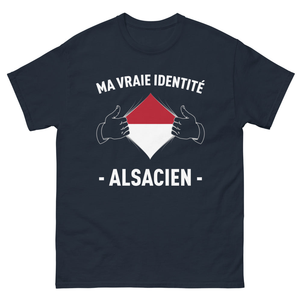 T-shirt Alsacien marine - Ma vraie identité Alsacien