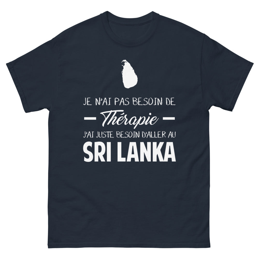T-shirt Sri Lanka marine - Je n’ai pas besoin de thérapie