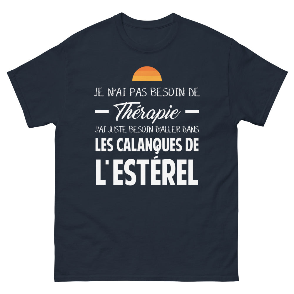 T-shirt Calanques de l'Estérel marine - Pas besoin de thérapie