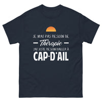 Thumbnail for T-shirt Côte d'Azur marine - Je n'ai pas besoin de thérapie