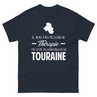 Thumbnail for T-shirt Touraine marine - Pas de thérapie, juste besoin de Touraine