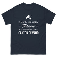 Thumbnail for T-shirt Canton de Vaud marine - Je n'ai pas besoin de thérapie