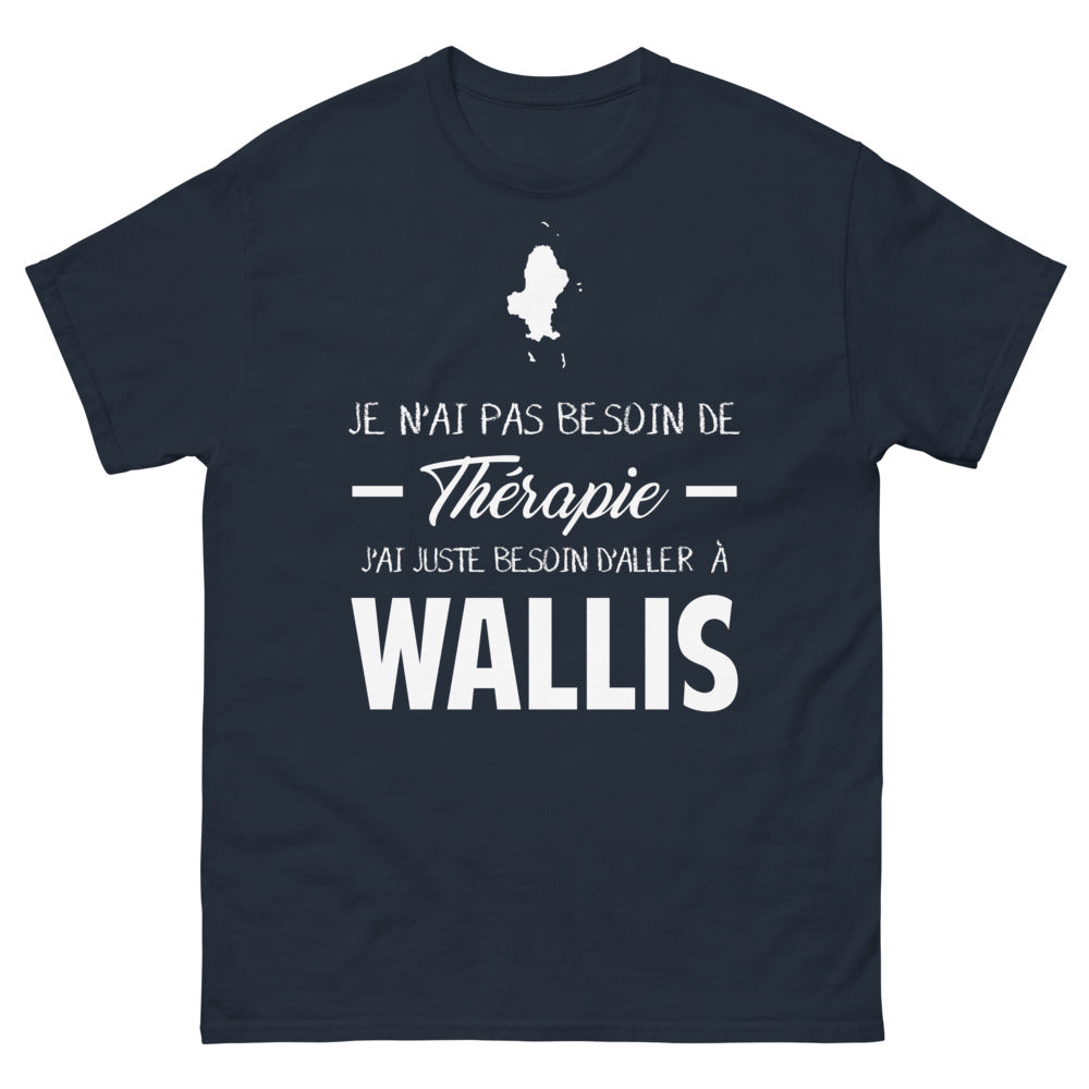 T-shirt Wallis marine - Je n'ai pas besoin de thérapie, juste d'évasion