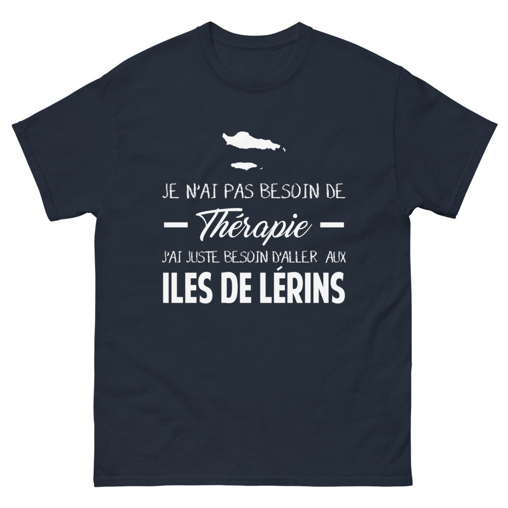 T-shirt Îles de Lérins marine - Je n'ai pas besoin de thérapie