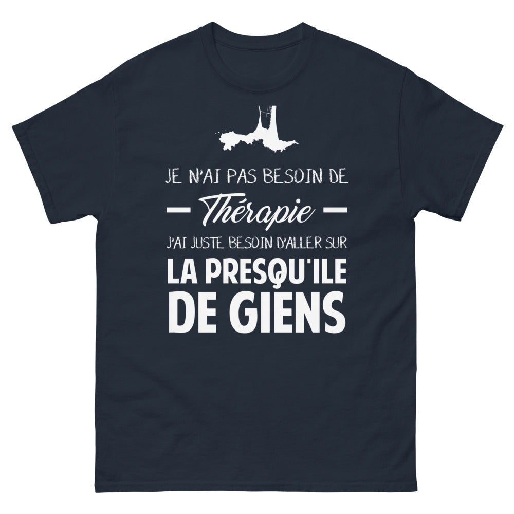 T-shirt Côte d'Azur marine - Je n'ai pas besoin de thérapie