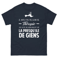 Thumbnail for T-shirt Presqu'île de Giens marine - Je n'ai pas besoin de thérapie
