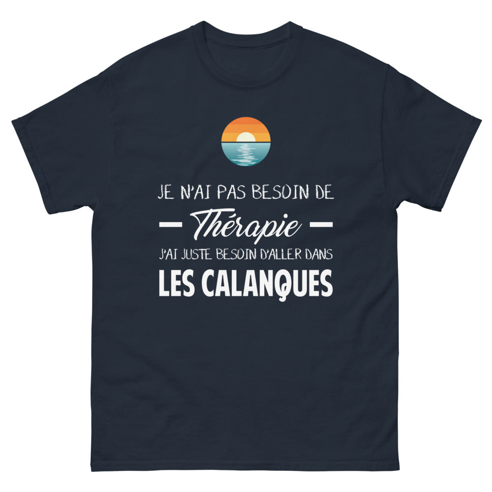 T-shirt Calanques marine - Je n'ai pas besoin de thérapie