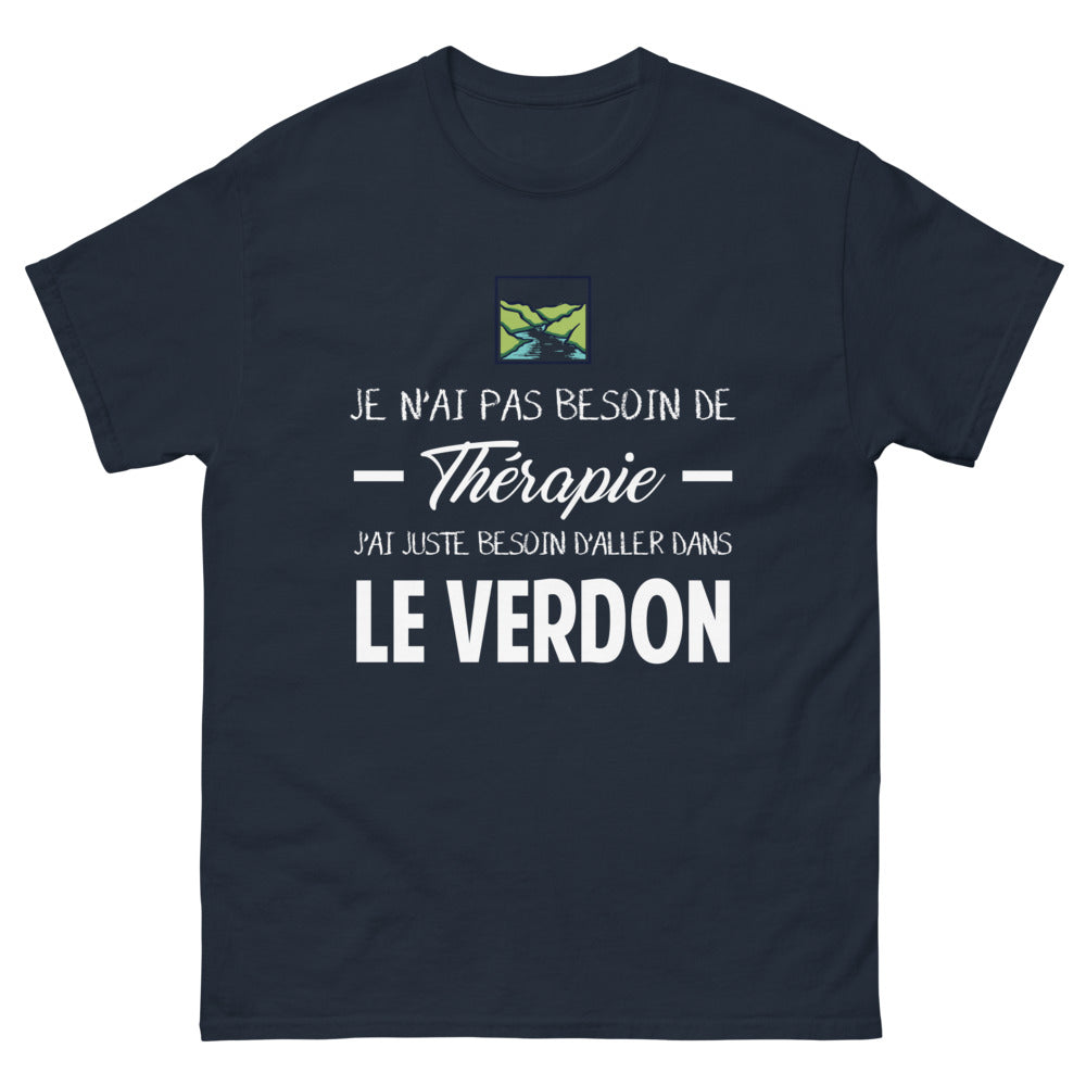 T-shirt Verdon marine - Je n'ai pas besoin de thérapie