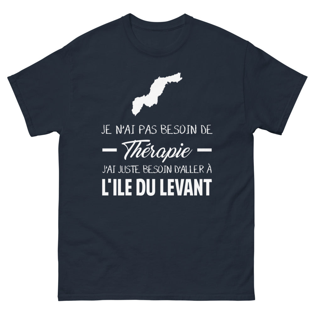 T-shirt Ile du Levant marine - Je n'ai pas besoin de thérapie