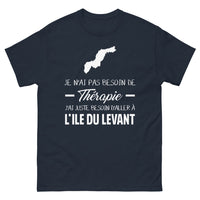 Thumbnail for T-shirt Ile du Levant marine - Je n'ai pas besoin de thérapie