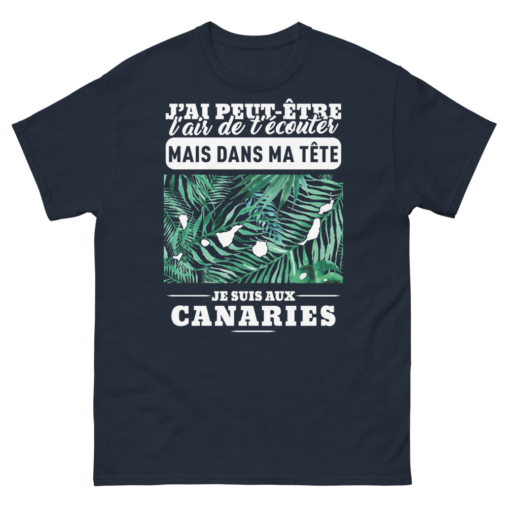 T-shirt Canaries marine - J'ai peut-être l'air de t'écouter