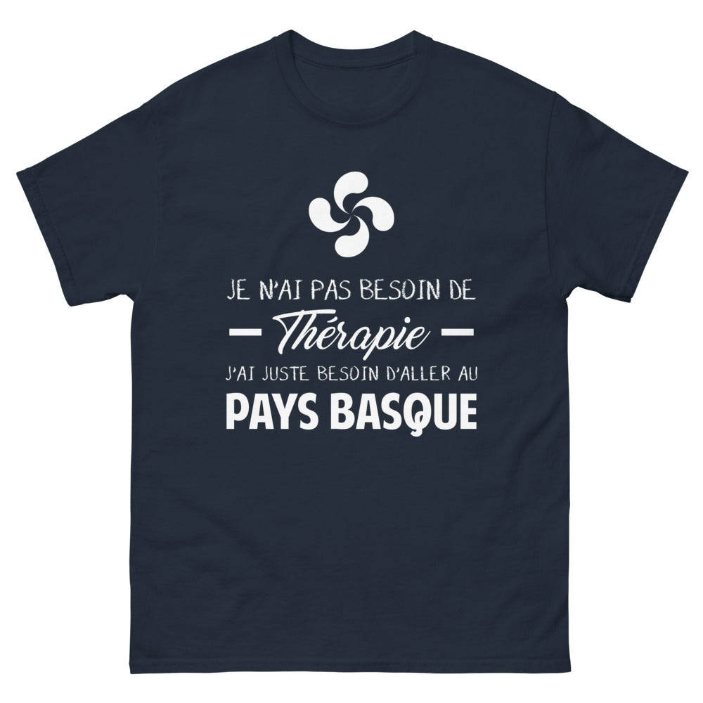 T-shirt Pays Basque marine - Je n'ai pas besoin de thérapie