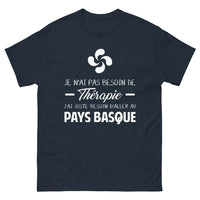 Thumbnail for T-shirt Pays Basque marine - Je n'ai pas besoin de thérapie