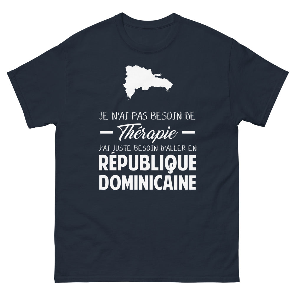 T-shirt République Dominicaine marine - Je n'ai pas besoin de thérapie