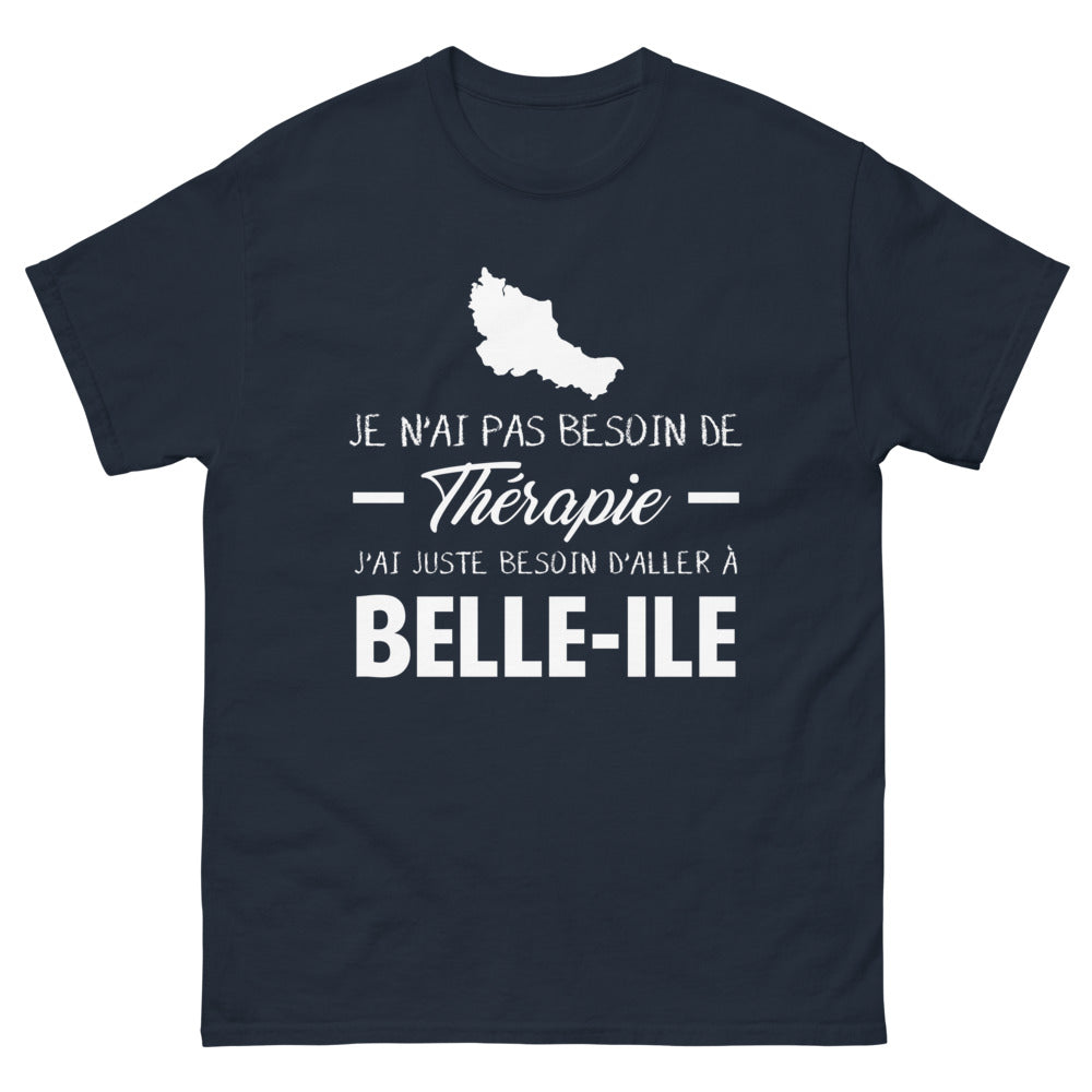 T-shirt Bretagne marine - Pas de thérapie, juste besoin d'aller à Belle-Île