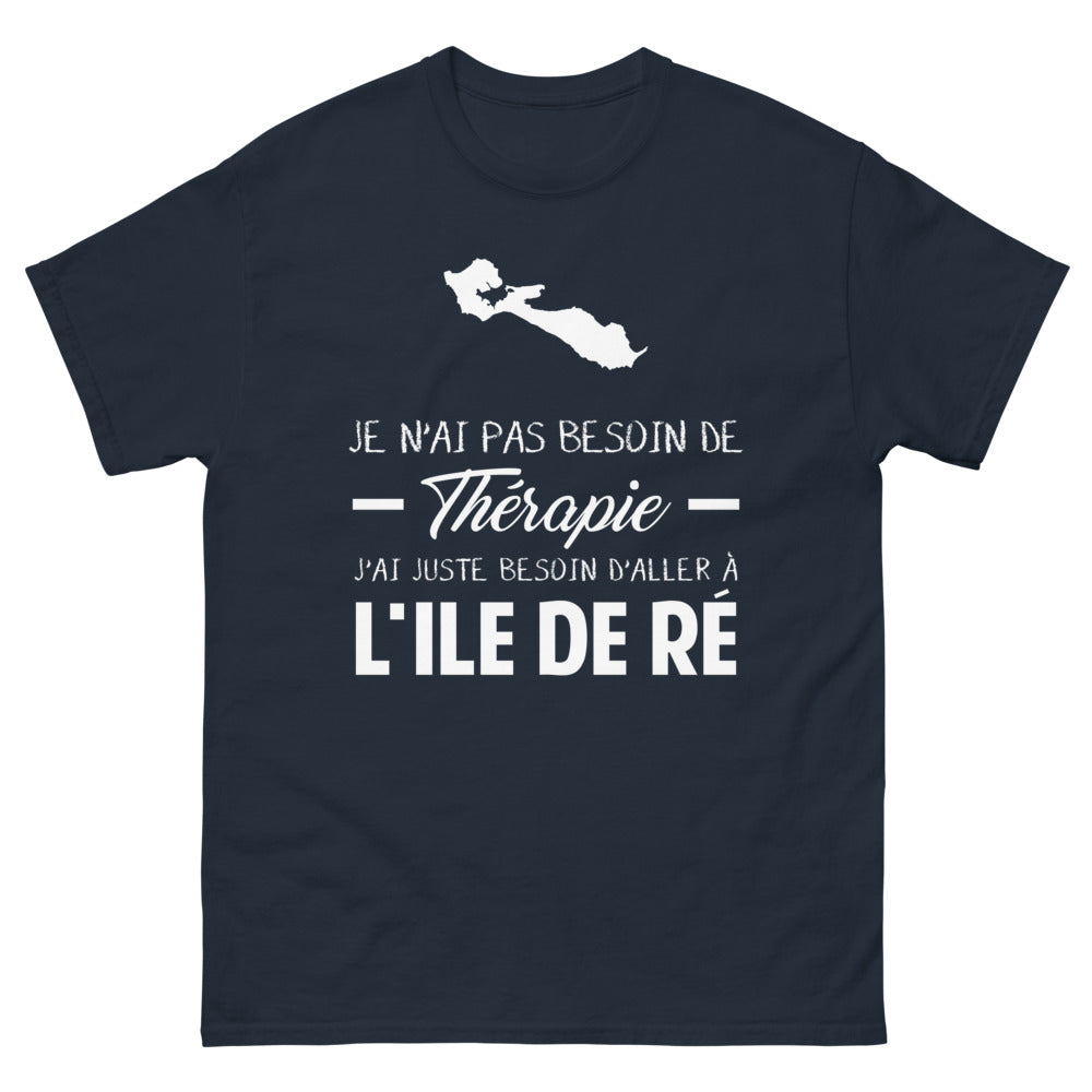 T-shirt Ile de Ré marine - Pas besoin de thérapie