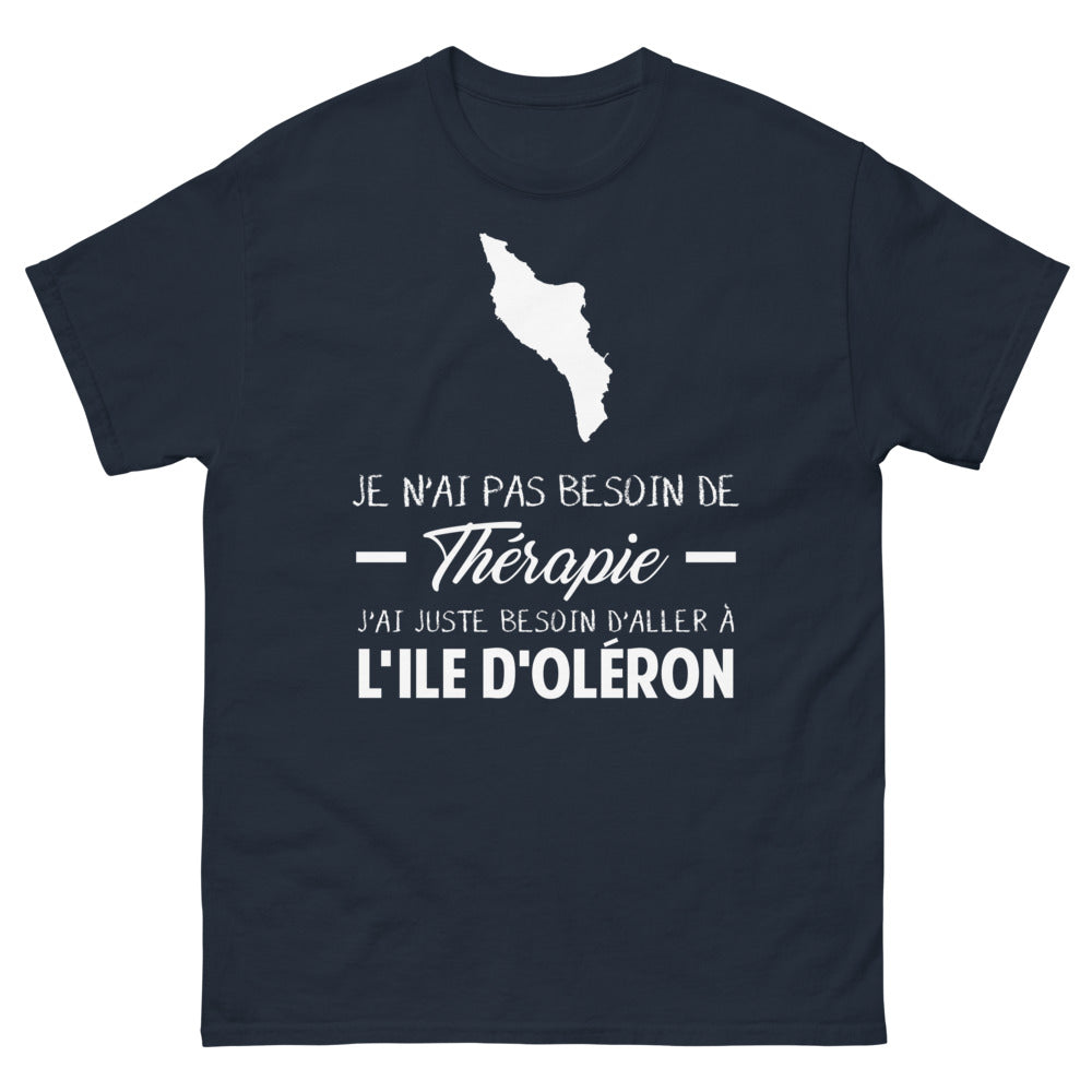 T-shirt Île d'Oléron marine - Pas besoin de thérapie, juste une escapade