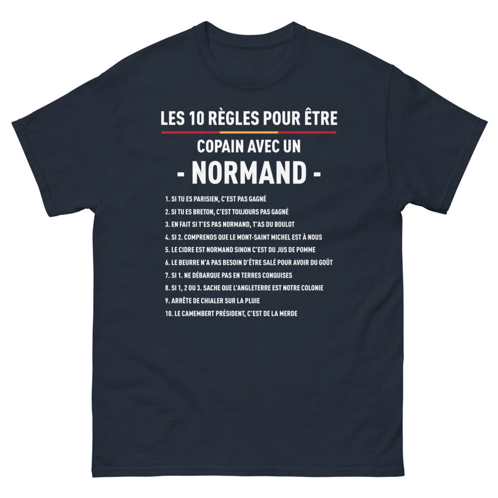 T-shirt Normandie marine - 10 règles pour devenir copain
