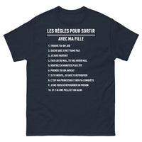 Thumbnail for T-shirt humour noir dos - Les règles pour sortir avec ma fille