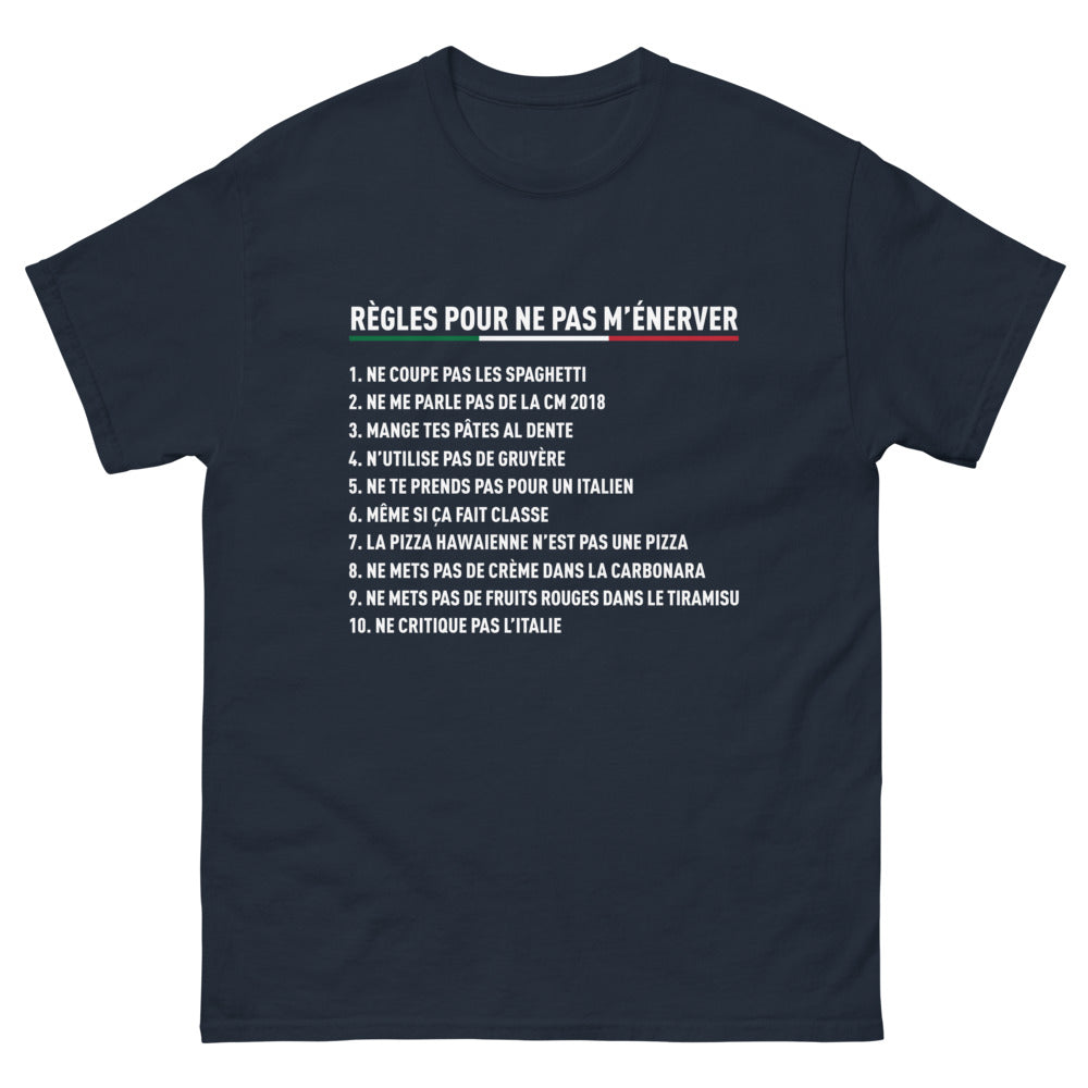 T-shirt Italie marine - Règles pour ne pas m'énerver