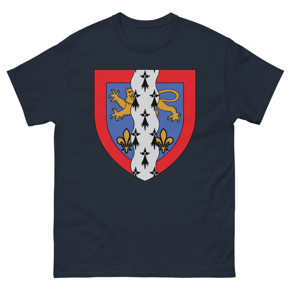 T-shirt Bretagne marine - Hermine, fleurs de lys et lion