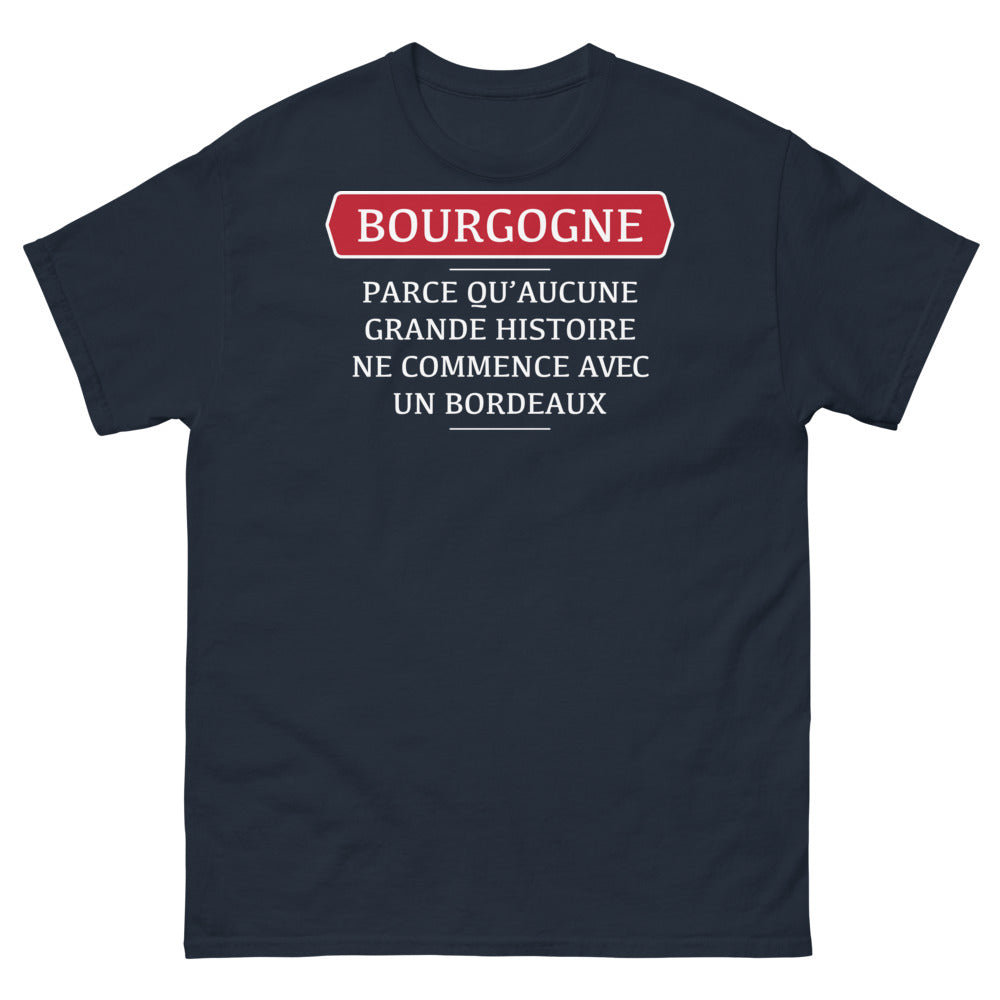 T-shirt Bourgogne marine - L'histoire commence ici