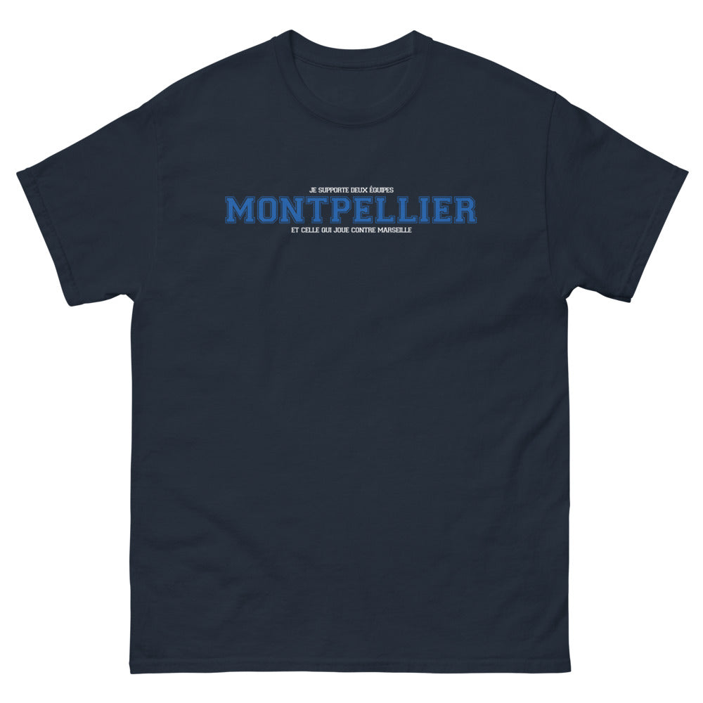 T-shirt Montpellier marine - Je soutiens deux équipes