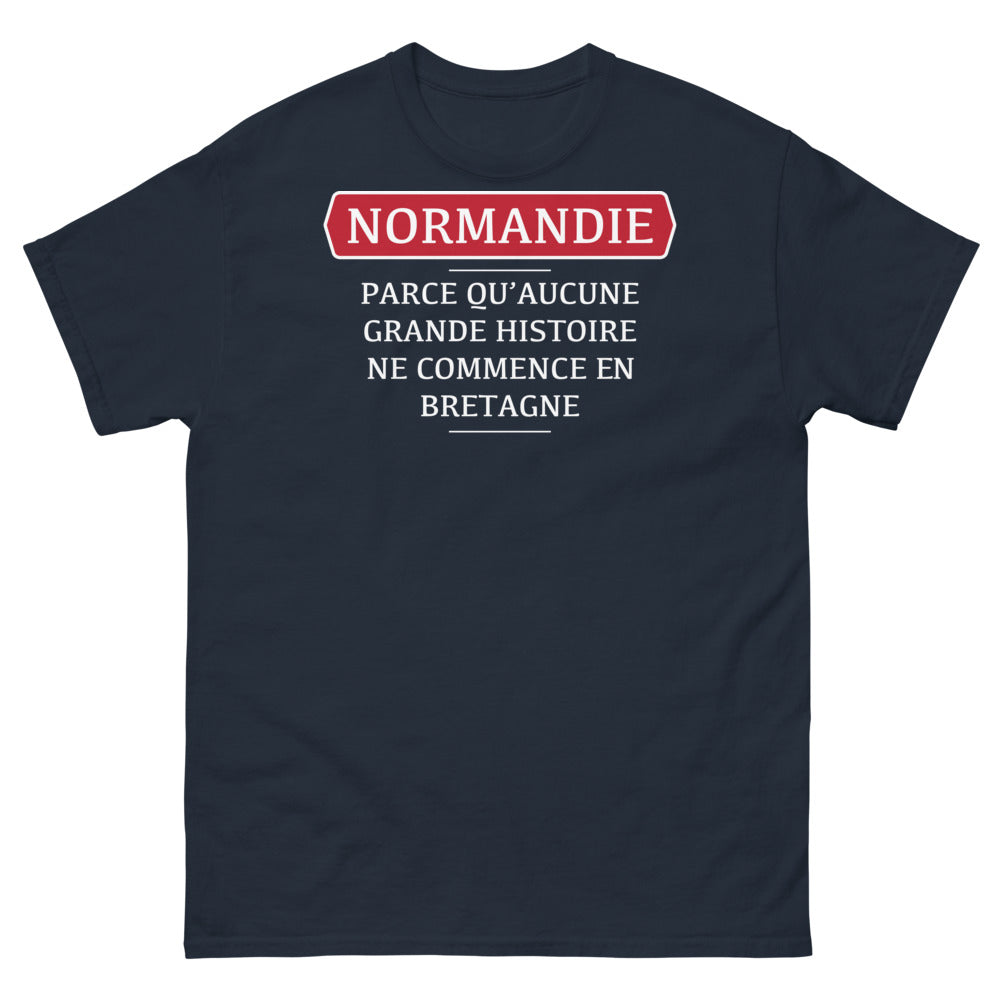 T-shirt Normandie marine - Parce qu'aucune grande histoire ne commence en Bretagne