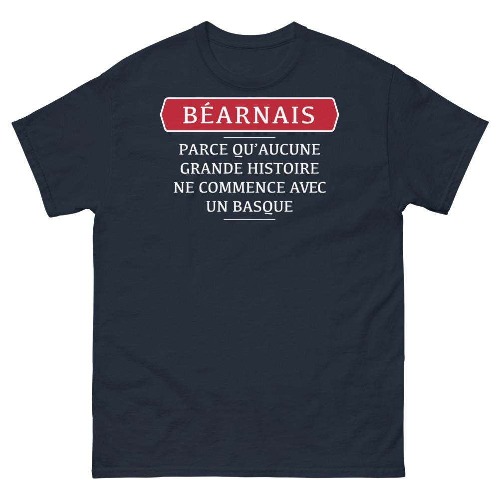 T-shirt Béarnais marine - Aucune grande histoire ne commence avec un Basque