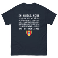 Thumbnail for T-shirt Ariège marine - En Ariège, un avis mitigé sur le réchauffement